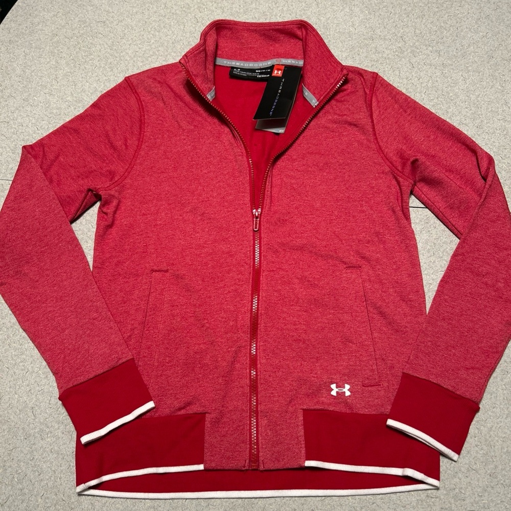 New! Under Armour Jacket Womens Medium Red Threadbone Full Zip Outdoors Ladies